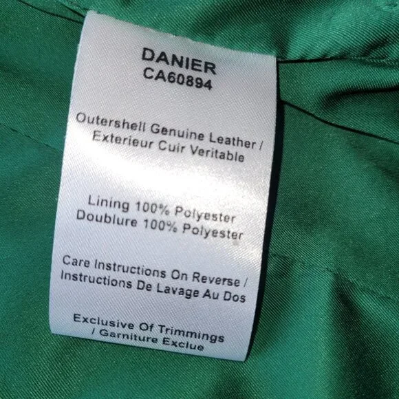 Danier Daria Emerald Green Leather Moto Jacket Size XS - Picture 11 of 13